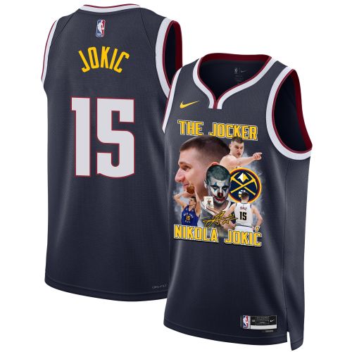 Nikola Jokic 15 Denver Nuggets Joker's Magic 2023 NBA Champions Swingman Jersey - Black