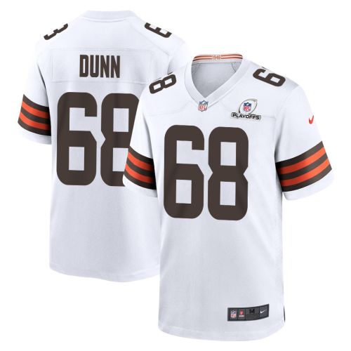 Michael Dunn 68 Cleveland Browns 2023 Playoffs Patch Game Men Jersey - White