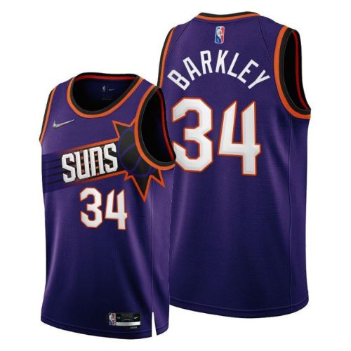 Phoenix Suns 34 Charles Barkley 2022-23 Icon Edition Jersey Purple - Men Jersey