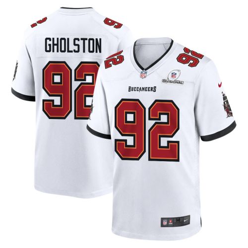 William Gholston 92 Tampa Bay Buccaneers 2024 Divisional Patch Game Men Jersey - White