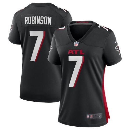 Bijan Robinson 7 Atlanta Falcons Women's 2023 Draft First Round Pick Game Jersey - Black