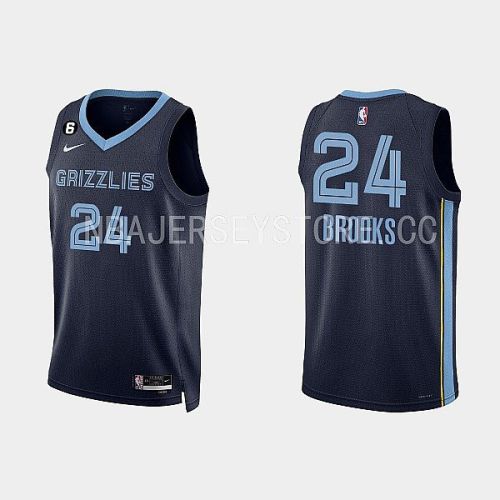 Memphis Grizzlies 24 Dillon Brooks 2022-23 Icon Edition Navy Men Jersey