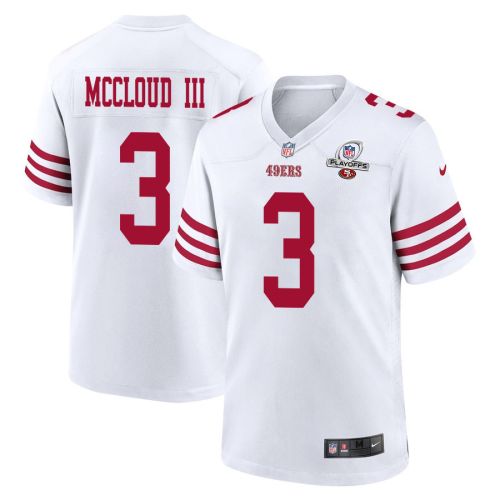 Ray-Ray McCloud III 3 San Francisco 49ers 2023 Playoffs Patch Game Men Jersey - White