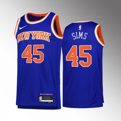 New York Knicks Jericho Sims 45 Blue Icon Edition Jersey 2022-23 Swingman