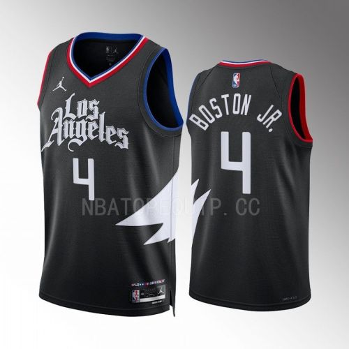 Brandon Boston Jr. 4 Los Angeles Clippers Black Statement Edition 2022-23 Jersey Swingman