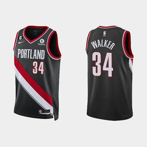 Portland Trail Blazers 34 Jabari Walker 2022-23 Icon Edition Black Men Jersey