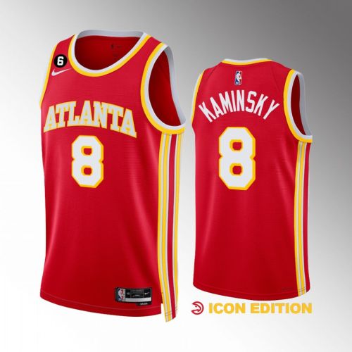 Frank Kaminsky 8 Atlanta Hawks Icon Edition Red Jersey 2022-23 Swingman