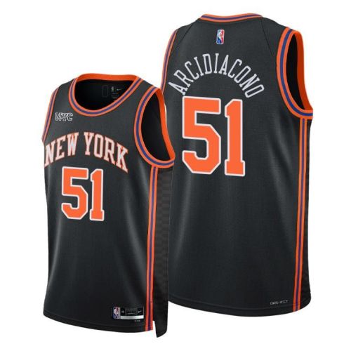 Ryan Arcidiacono 51 New York Knicks 2022 City Edition Black Jersey 75th Diamond - Men Jersey