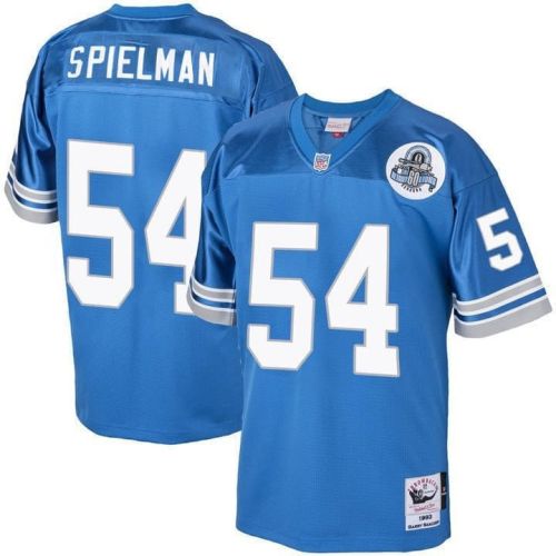 Chris Spielman 54 Detroit Lions 1993 Throwback Men Game Jersey - Blue