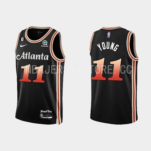 Atlanta Hawks 11 Trae Young 2022-23 City Edition Black Men Jersey