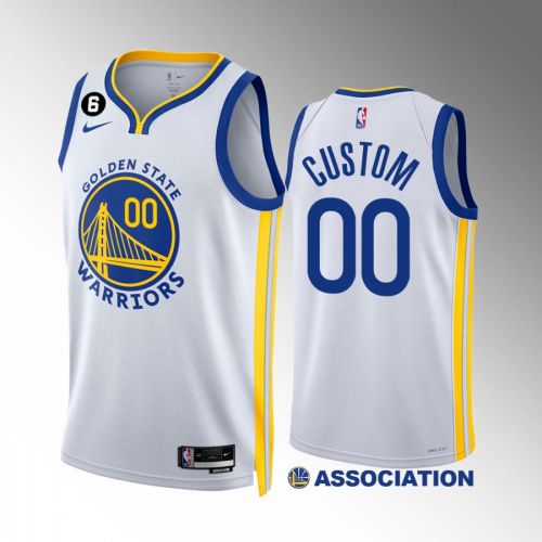 Custom 00 2022-23 Golden State Warriors White Association Edition Jersey NO.6 Patch