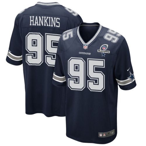 Johnathan Hankins 95 Dallas Cowboys 2023 Playoffs Patch Game Men Jersey - Navy