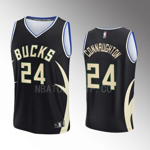 Milwaukee Bucks 24 Pat Connaughton Statement Edition Men Jersey 2022-23 Fast Break Black