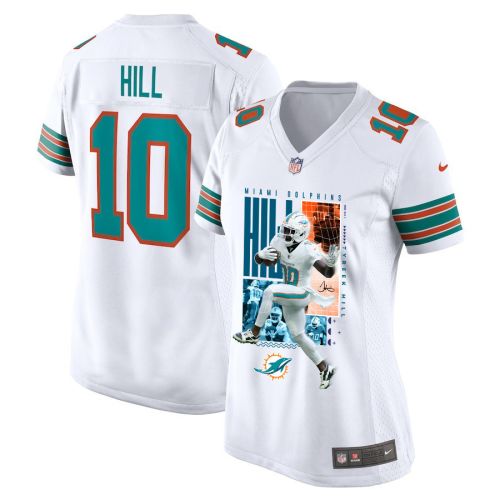 Tyreek Hill 10 Miami Dolphins The Cheetah Women Game Jersey - White