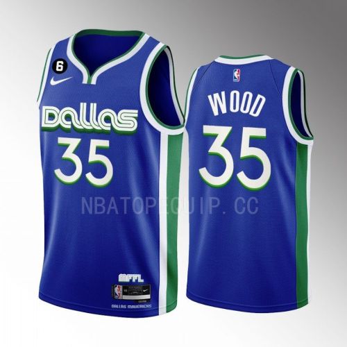 Christian Wood 35 2022-23 Dallas Mavericks Blue City Edition Men Jersey Swingman