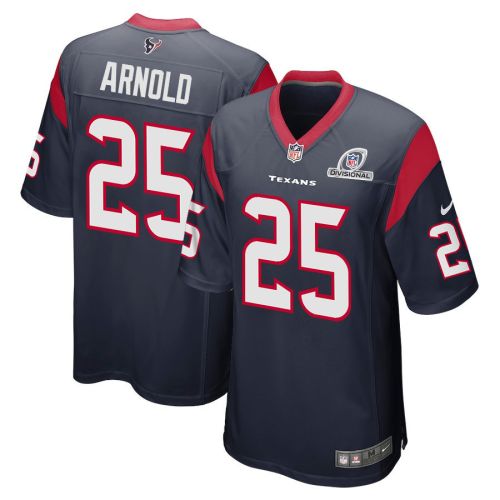 Grayland Arnold 25 Houston Texans 2024 Divisional Patch Game Men Jersey - Navy