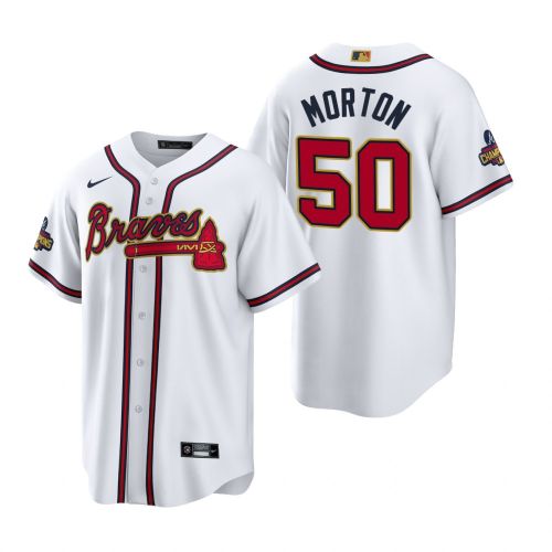 Charlie Morton 50 Atlanta Braves White 2022-23 Gold Program Jersey