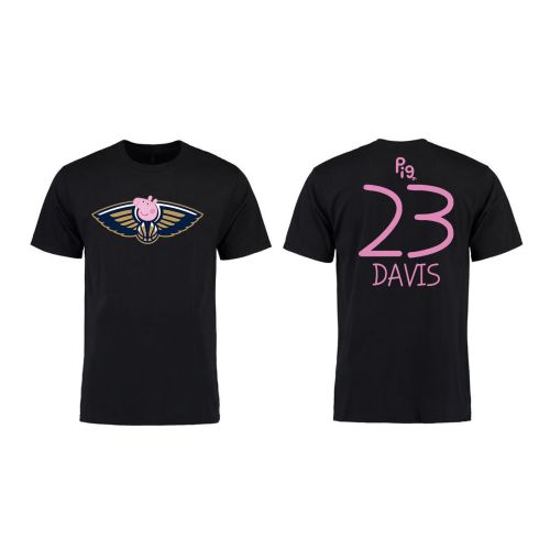 Anthony Davis 23 New Orleans Pelicans Pig Print T-Shirt - Black