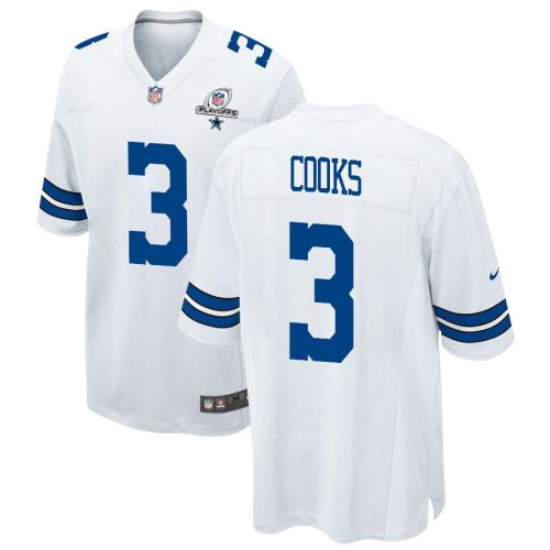 Brandin Cooks 3 Dallas Cowboys 2023 Playoffs Patch Game Men Jersey - White