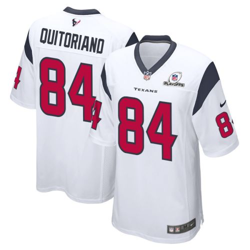 Teagan Quitoriano 84 Houston Texans 2023 Playoffs Patch Game Men Jersey - White