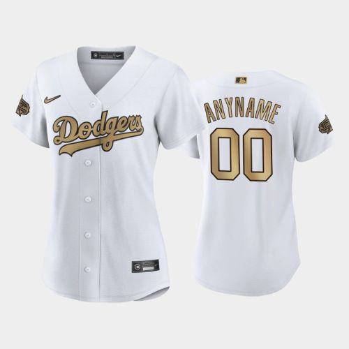 Women's Los Angeles Dodgers White 00 Custom Jersey