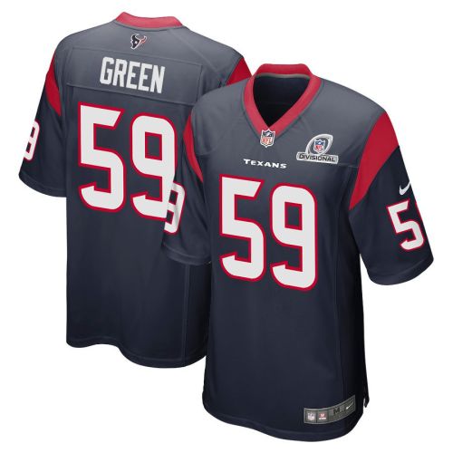 Kenyon Green 59 Houston Texans 2024 Divisional Patch Game Men Jersey - Navy