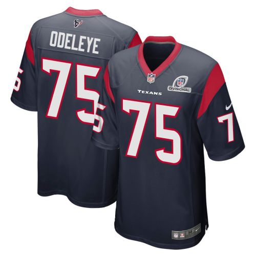 Adedayo Odeleye 75 Houston Texans 2024 Divisional Patch Game Men Jersey - Navy