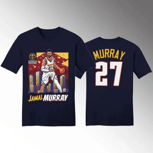 Jamal Murray 27 2023 NBA Finals Denver Nuggets Navy T-Shirt Tee