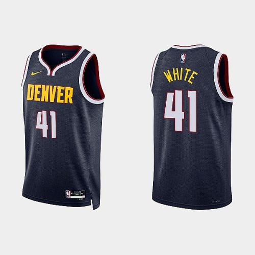 Denver Nuggets 41 Jack White 2022-23 Icon Edition Navy Men Jersey