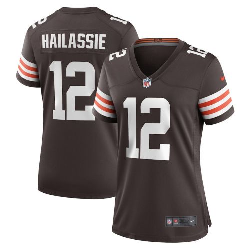 Kahlef Hailassie 12 Cleveland Browns Women's Team Game Player Jersey - Brown