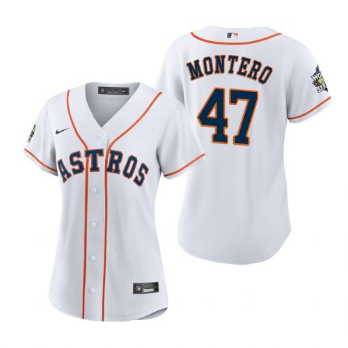 Women's Houston Astros Rafael Montero 47 White 2022-23 World Series Jersey