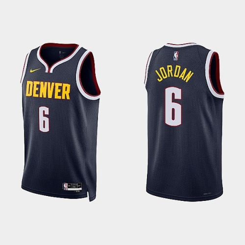 Denver Nuggets 6 DeAndre Jordan 2022-23 Icon Edition Navy Men Jersey