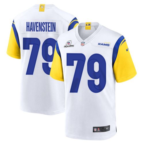 Rob Havenstein 79 Los Angeles Rams 2023 Playoffs Patch Game Men Jersey - White