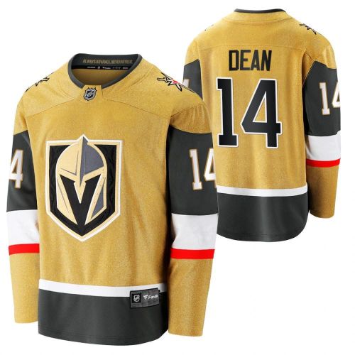 Men Zach Dean 14 2023 Draft Vegas Golden Knights Home Jersey Gold