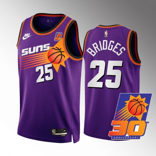 Phoenix Suns 30th Anniversary Mikal Bridges 25 Purple Jersey 2022-23 Classic Edition