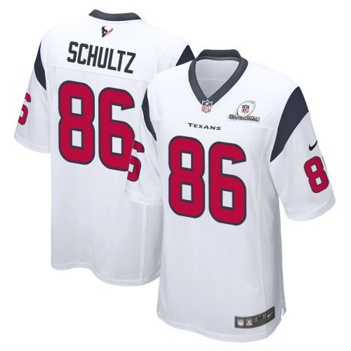 Dalton Schultz 86 Houston Texans 2024 Divisional Patch Game Men Jersey - White