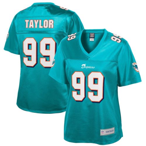 Jason Taylor 99 Miami Dolphins Pro Line Women Retired Jersey - Aqua