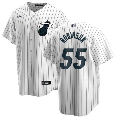 Duncan Robinson 55 Miami Heat x NY Yankees Baseball Men Jersey - White