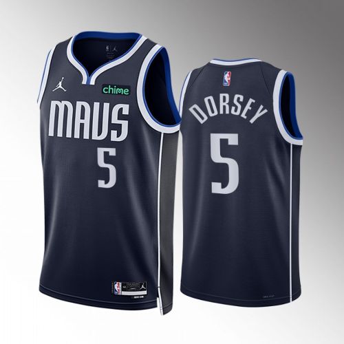 Tyler Dorsey 5 2022-23 Dallas Mavericks Navy Statement Edition Jersey Swingman