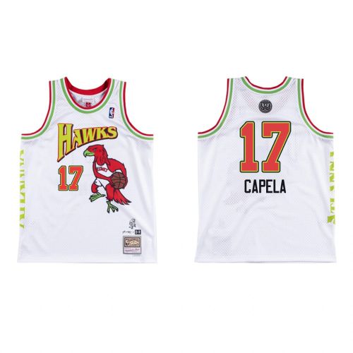 Atlanta Hawks BR Remix Clint Capela 17 White Jersey