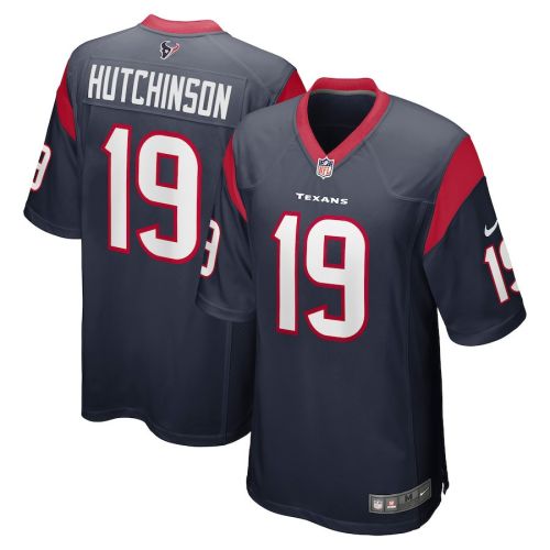 Xavier Hutchinson 19 Houston Texans Team Game Men Jersey - Navy