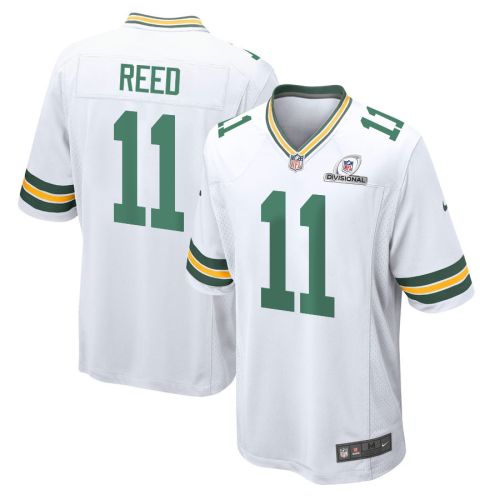 Jayden Reed 11 Green Bay Packers 2024 Divisional Patch Game Men Jersey - White