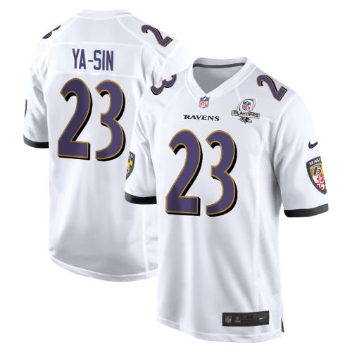 Rock Ya-Sin 23 Baltimore Ravens 2023 Playoffs Patch Game Men Jersey - White