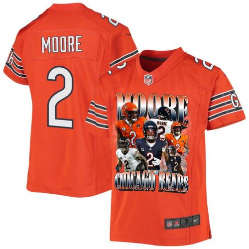 D.J. Moore 2 Signed Chicago Bears Moore Than A Feeling Alternate Game YOUTH Jersey - Orange