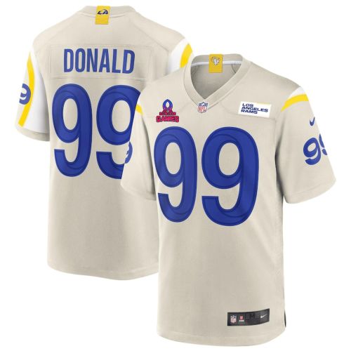 Aaron Donald 99 Los Angeles Rams 2024 Pro Bowl Patch Game Men Jersey - Bone