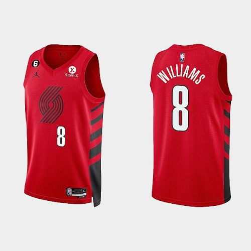 Portland Trail Blazers 8 Brandon Williams 2022-23 Statement Edition Red Men Jersey