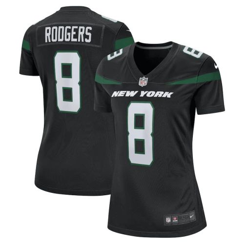 Aaron Rodgers 8 New York Jets Women Game Jersey - Black