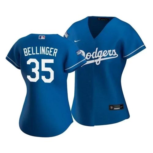 Dodgers Cody Bellinger 35 2020 World Series Champions Royal Alternate Women's Jersey