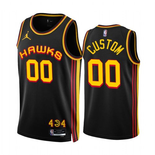 Atlanta Hawks Custom 00 2022-23 Black Statement Edition Jersey