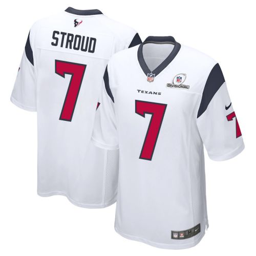 C.J. Stroud 7 Houston Texans 2024 Divisional Patch Game Men Jersey - White